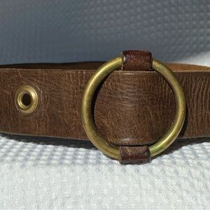 Genuine Leather belt brass buckle